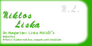 miklos liska business card